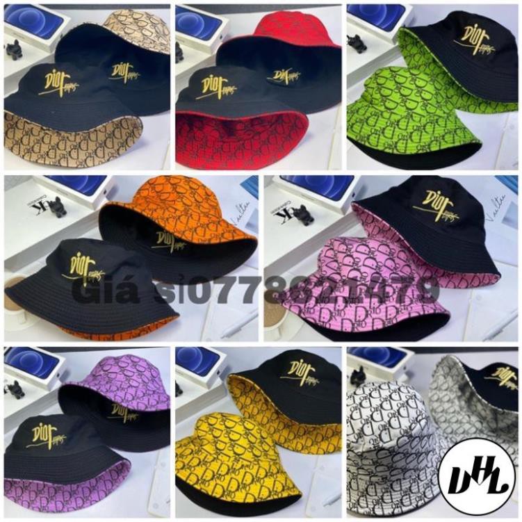 Mũ bucket in 2 mặt thêu chữ di o thời trang