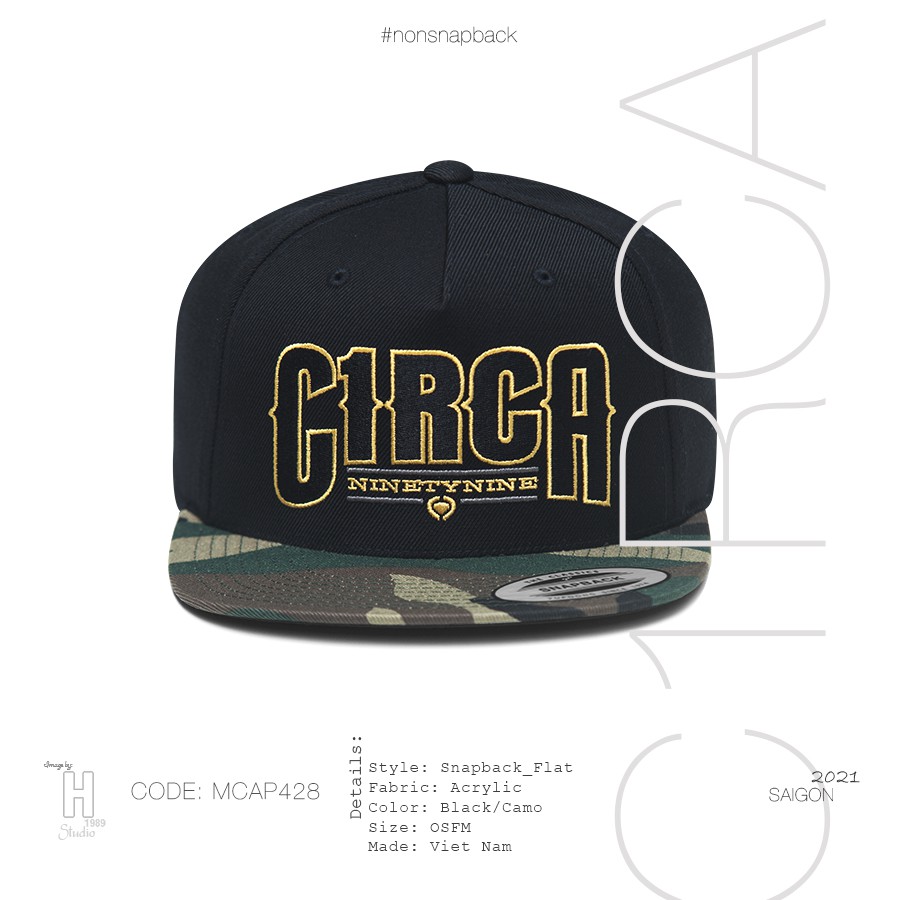 Nón Snapback C1rca Đen/Camo