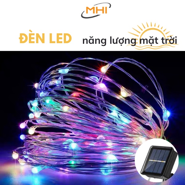 Dây Đèn LED Đom Đóm Năng Lượng Mặt Trời MHI 100 - 200 Bóng,Chống Nước Trang Trí Ban Công, Sân Vườn, Cây cảnh