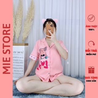 Pijama đồ bộ nữ mặc nhà tay ngắn quần đùi lụa Latin, Mango cao cấp nhiều mẫu xinh xắn - MIE STORE