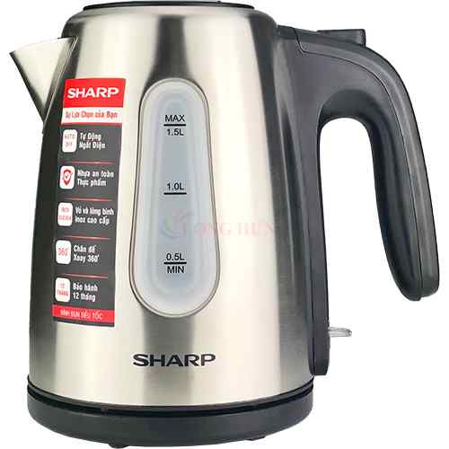 Bình đun siêu tốc Sharp 1.5 lít EKJ-15EVS-ST - Hàng chính hãng