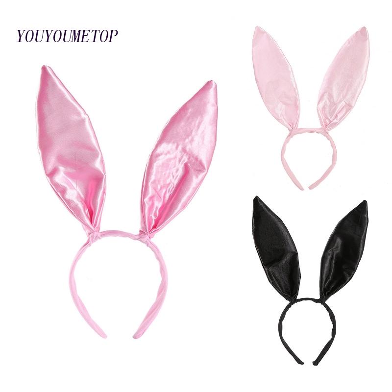 Băng Đô Tai Thỏ Bằng Vải Satin Cho Cosplay