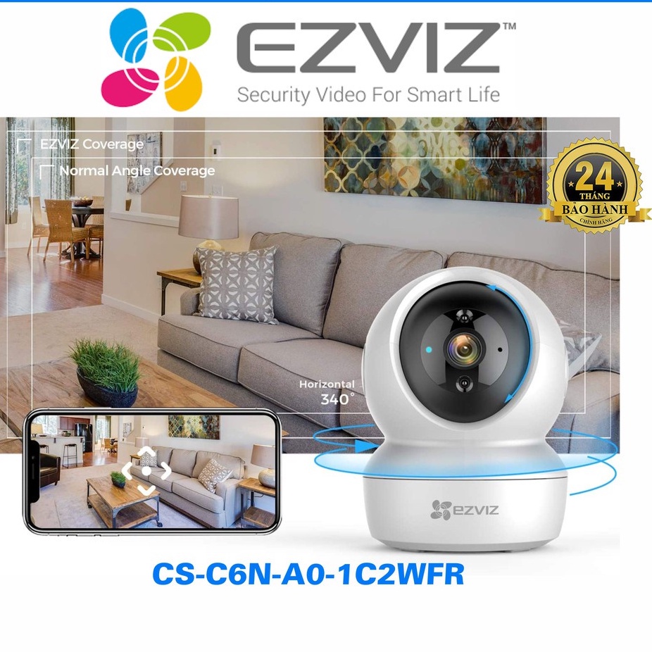 Camera ezviz C6N đàm thoại 2 chiều, camera wifi C6N xoay 360 độ, Camera chuyên dung trong nhà, ngoài trời