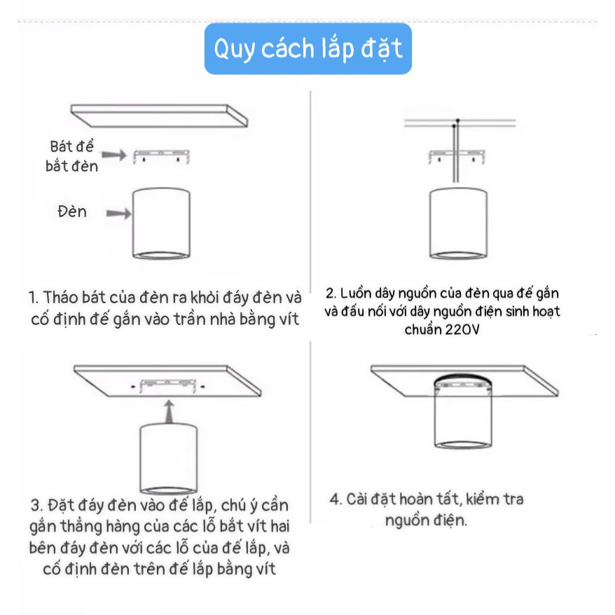 Đèn Lon Nổi LED Ốp Trần 3 Chế Độ Ánh Sáng Công suất 18w, Vỏ Đen/Trắng Hàng Chất Lượng Cao