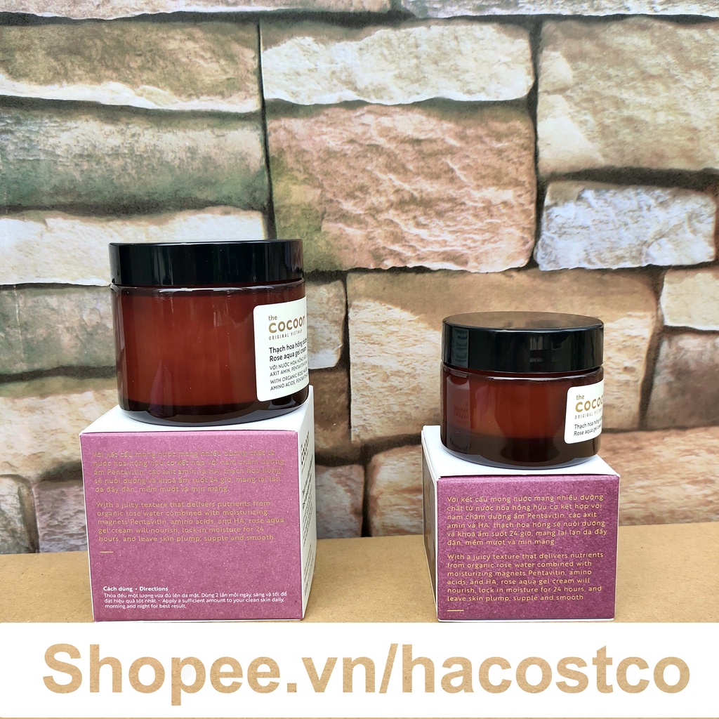 Kem dưỡng Cocoon thạch hoa hồng 100ml , 30ml nuôi dưỡng và khóa ẩm suốt 24 giờ Hong1008