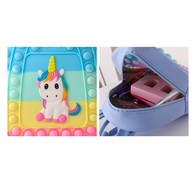 Balo Đi Chơi Cho Bé Mẫu Giáo - Balo Pop It Xinh Xắn Cho Bé Hình Ngựa Pony Dễ Thương