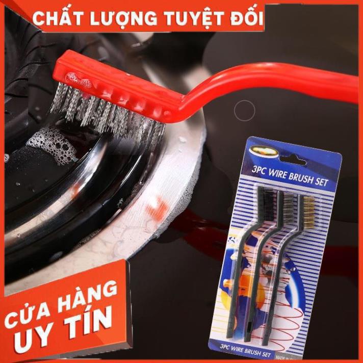 (Video Clip)  Bộ Bàn Chải Rửa Lốc Máy, Bàn Chải Chà Bếp Ga 3 Màu - GDNC0306