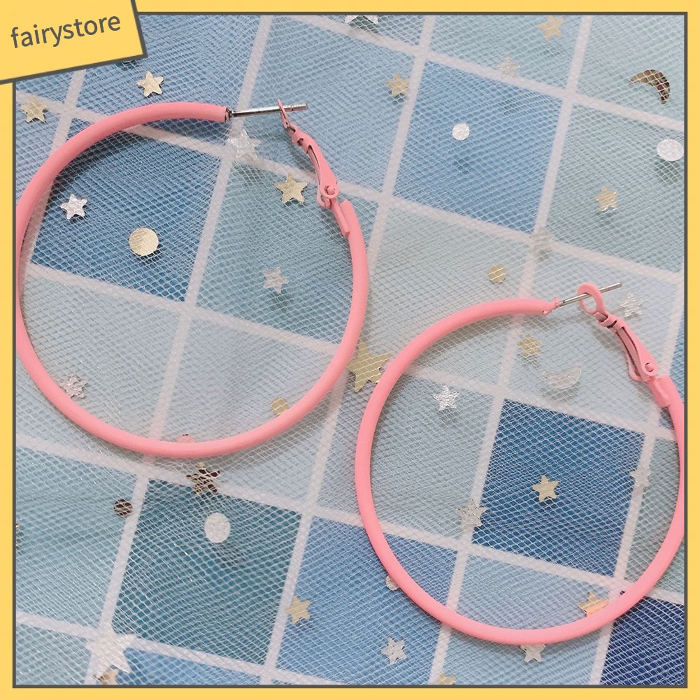 Khuyên Tai Tròn Màu Kẹo Ngọt Sáng Tạo Dành Cho Nữ