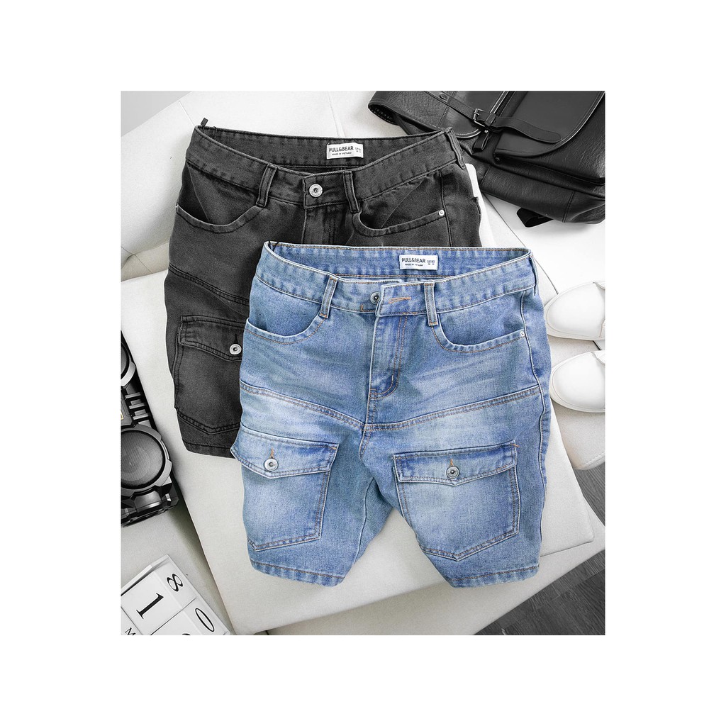 Quần short jean túi trước