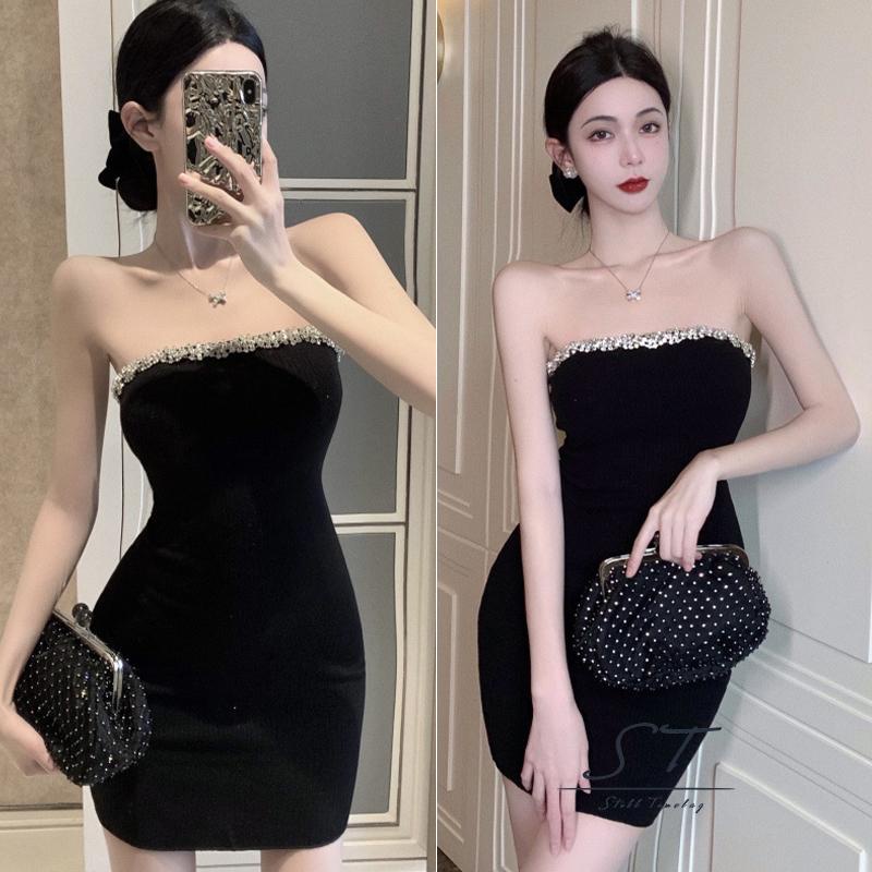 Đầm Không Tay Dáng Ôm Đính Đá Thời Trang Mùa Hè Cho Nữ CY03