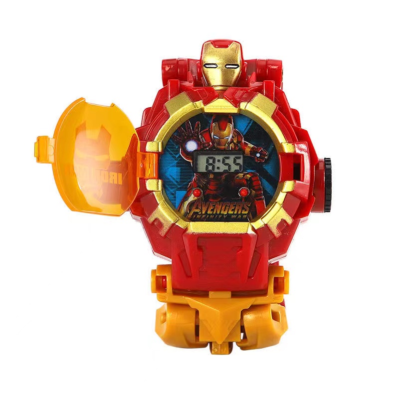 Đồng Hồ Chiếu Đồ Chơi Họa Tiết Hoạt Hình Marvel Spiderman Hulk Dành Cho Trẻ Mẫu Giáo