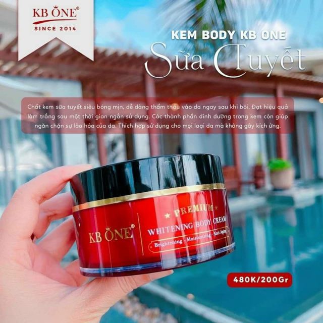 Kem Body Kb One Whitening Body Cream Premium 200g