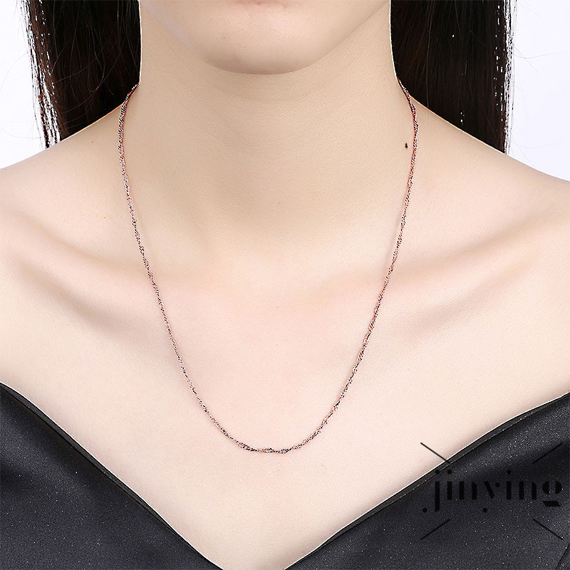 ❤S Wind New Fashion Jewelry 18 inch Simple Silver Water Wave  Chain Necklace For Unisex Man Women Gi