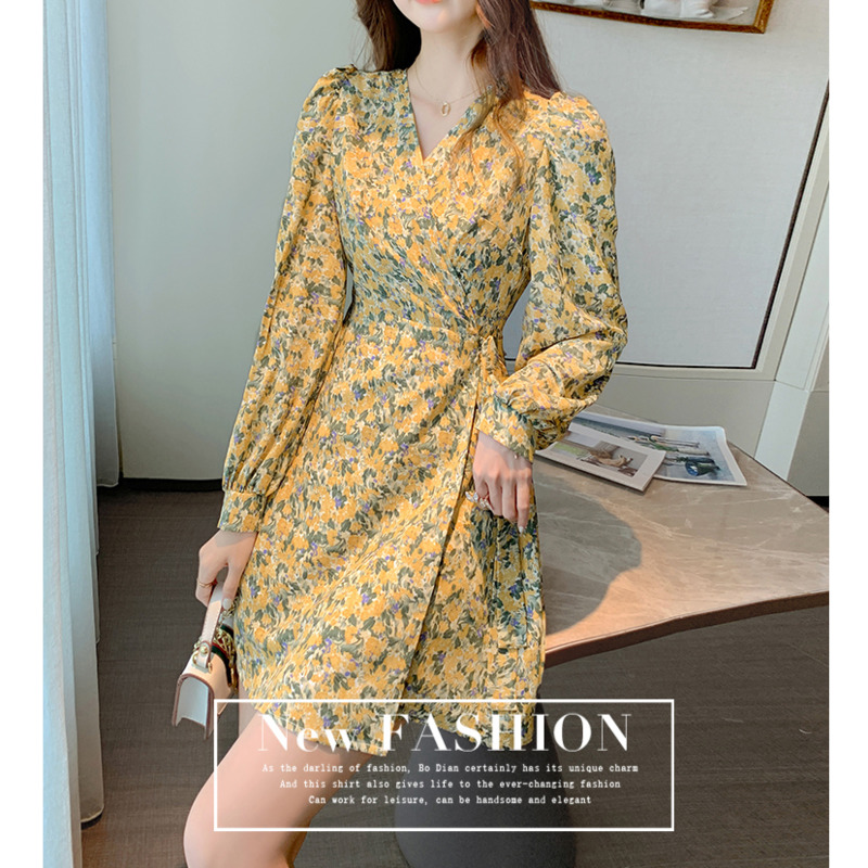 Đầm Hoa Dài Tay Thời Trang Dành Cho Nữ