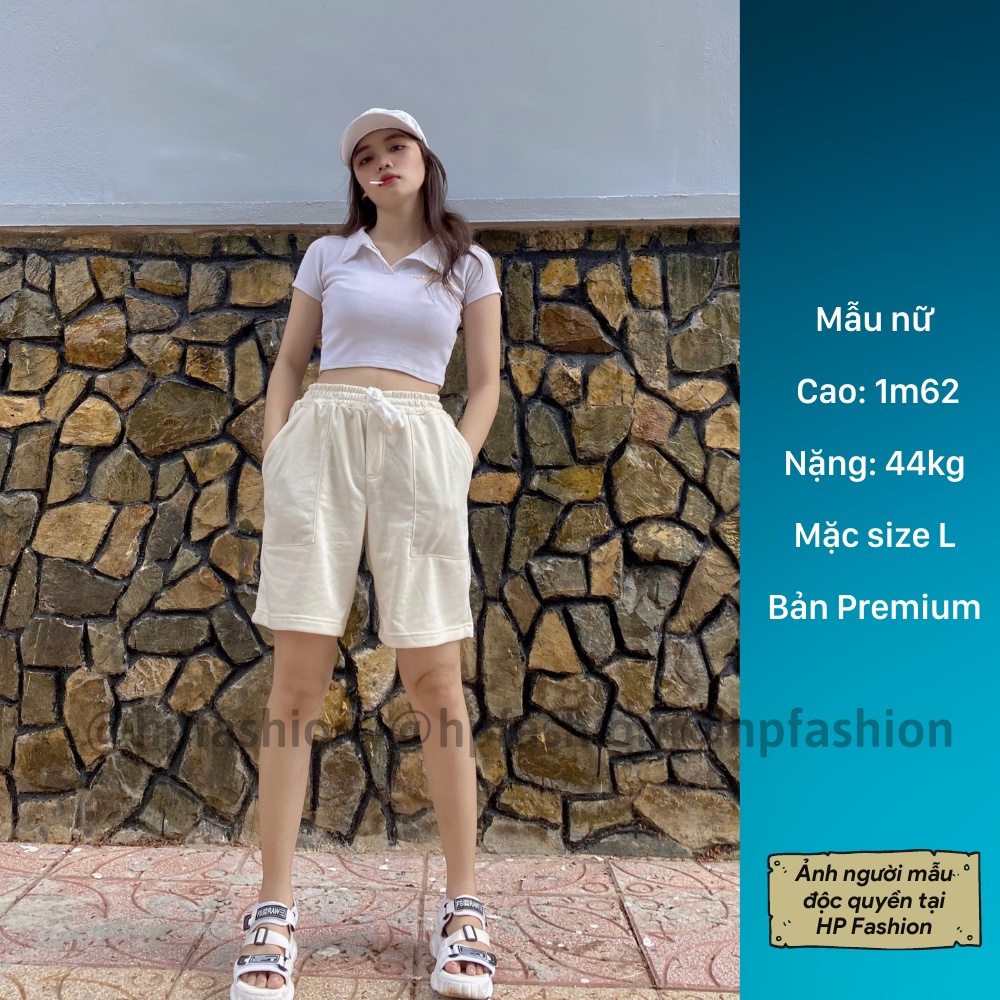 Quần đùi trơn chất nỉ chân cua ❤️ Quân short form unisex nam nữ - Happy Style