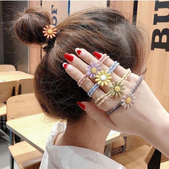 [RẺ VÔ ĐỊCH] COMBO 10 DÂY CỘT TÓC HOA CÚC NHIỀU MÀU