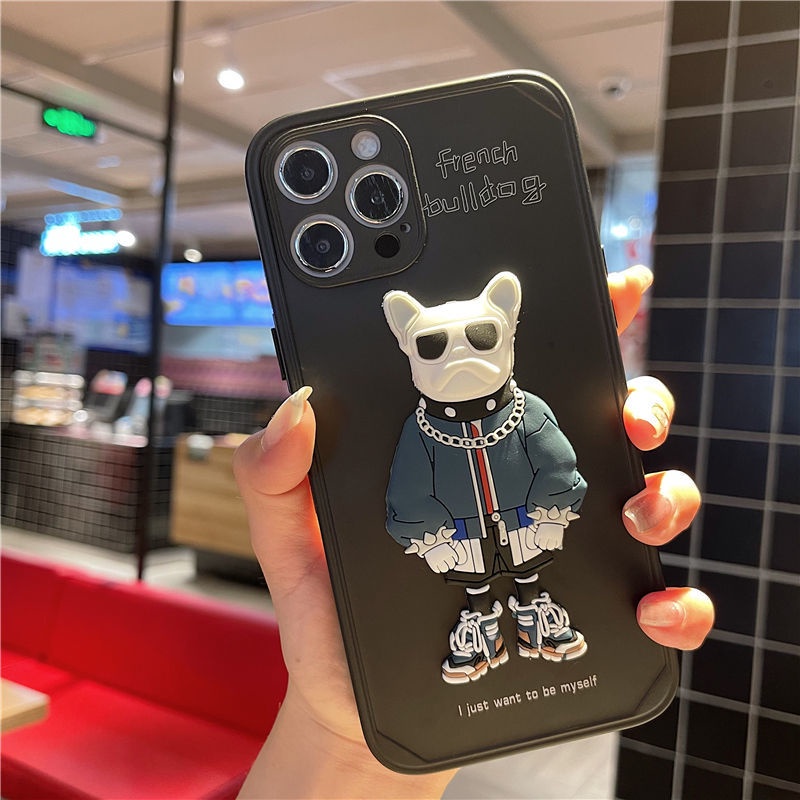 Ốp điện thoại silicon họa tiết chú chó 3d thích hợp cho iPhone 7 8Plus X XS XR XSMAX 11 11pro 12pro Hew7