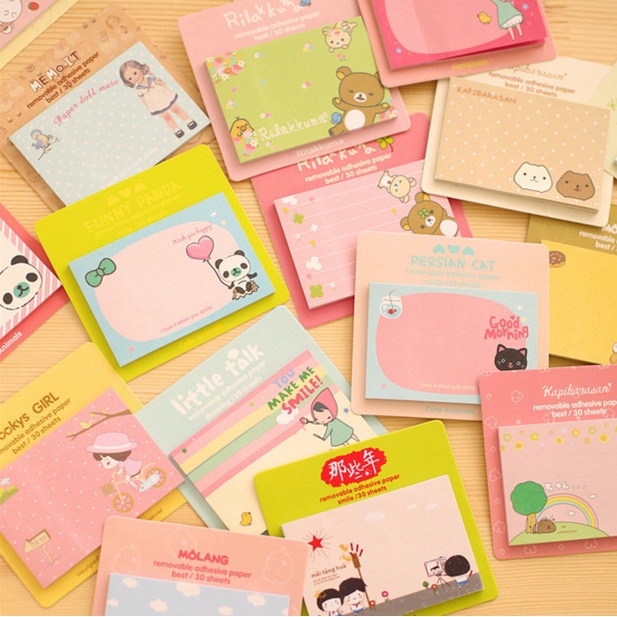 1 Tập Giấy Ghi Chú Họa Tiết Cô Bé Quàng Khăn Đỏ Dễ Thương Sáng Tạo