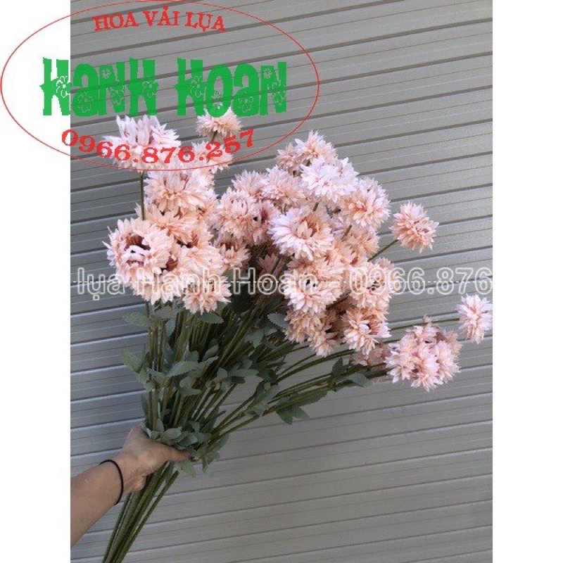 Cành hoa Cúc Bất Tử 8 bông cao 80cm hàng loại 1-Hoa lụa, hoa giả