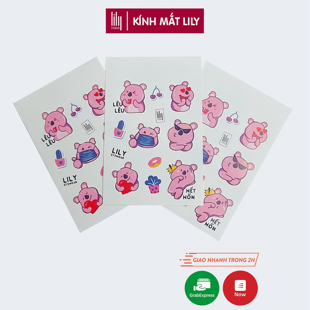 Bộ Sticker Lilyeyewear dán trang trí nhật ký xinh xắn dễ thương