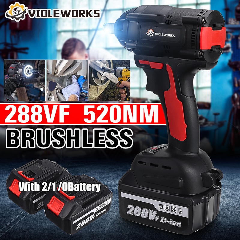 Cờ Lê Điện 1 / 2 Inch 520nm max 288vf li-ion Kèm 2 Pin ac 110-240v