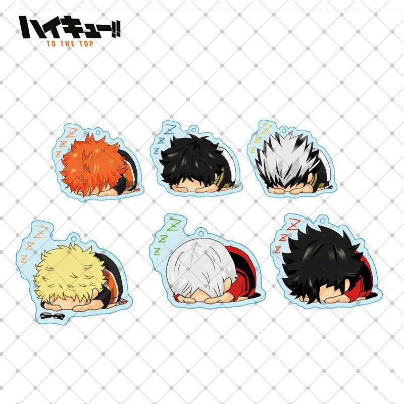 ( Mica trong acrylic ) Móc khóa in hình HAIKYUU!! VUA BÓNG CHUYỀN ver NGỦ anime chibi xinh xắn độc đáo