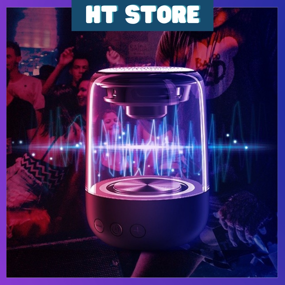 Loa Bluetooth Mini C7 TWS Trong Suốt Nhấp Nháy 7 Màu Ấn Tượng Âm Bass Mạnh Mẽ Tiện Dụng