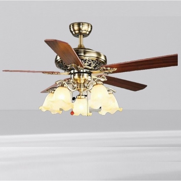 Quạt trần đèn SuperVilighting, MS: QTR-103-DC50W ,Động cơ 50W, Sải cánh: 1,32m, Điện áp 220V, động cơ bảo hành 48 tháng.