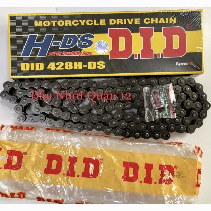 Sên - Xích DID 428H-DS 130RB Steel - Sên Đen 10Ly Không Phốt Cao Su - Chính Hãng D.I.D Thailand