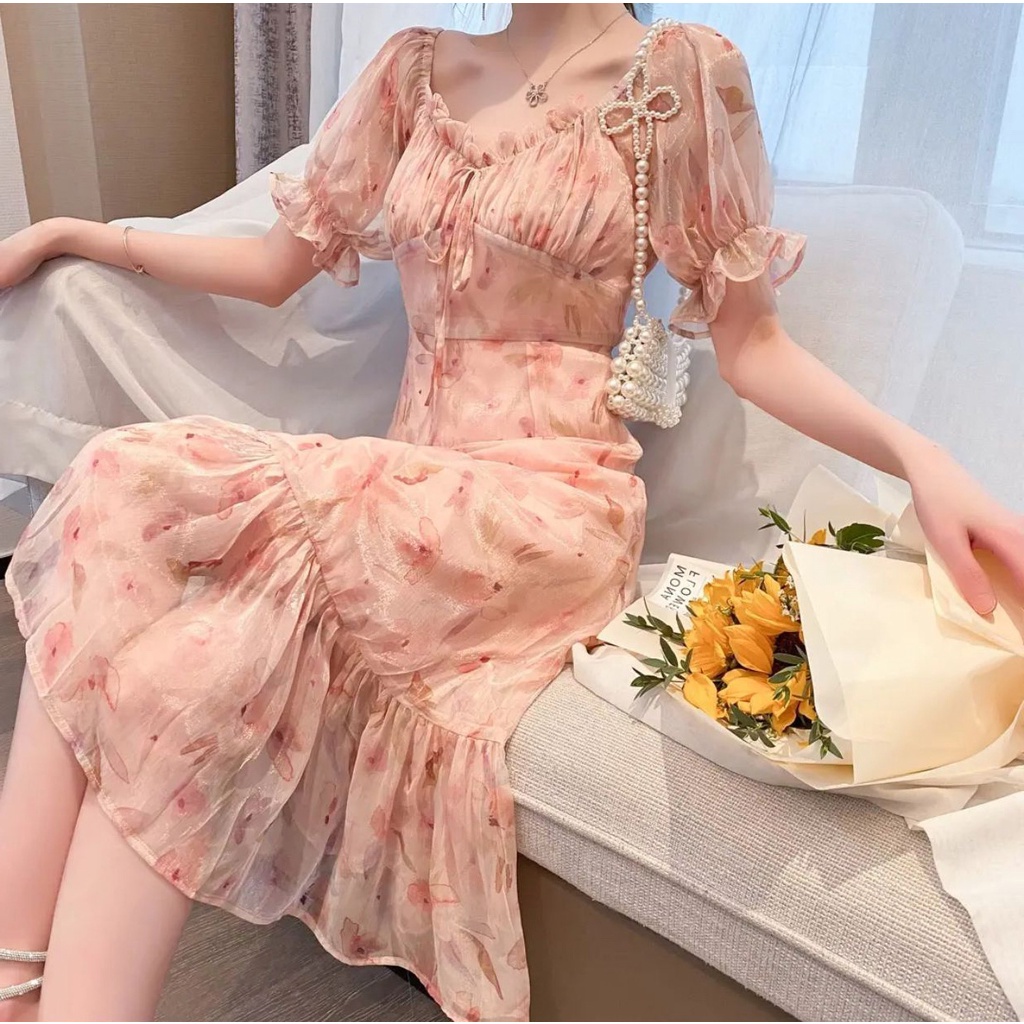 váy maxi hoa cao cấp hàng QC (V08)