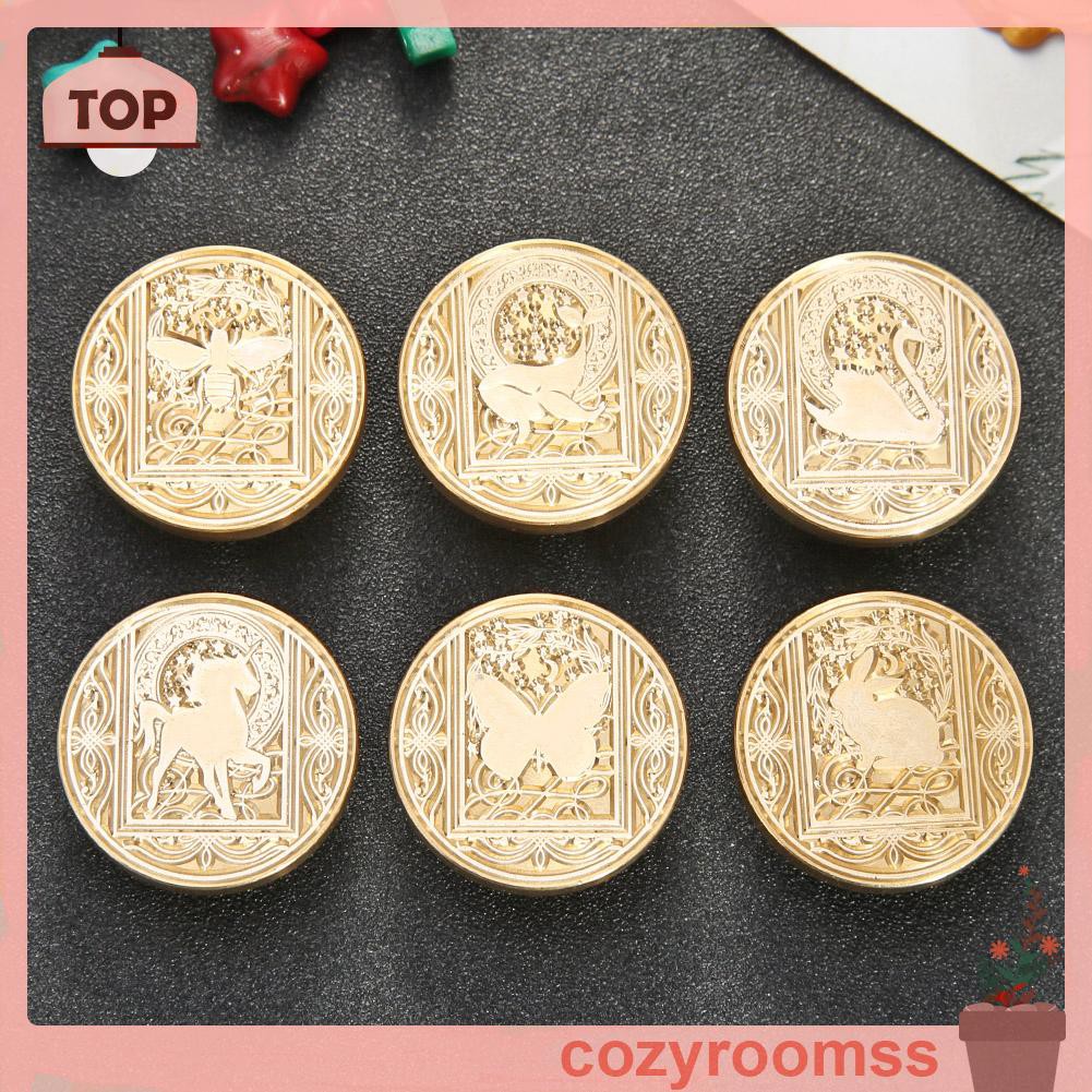 Sáp Retro Animal Printed Wax Seal Stamp Fire Painting Stamping Envelopes Cards