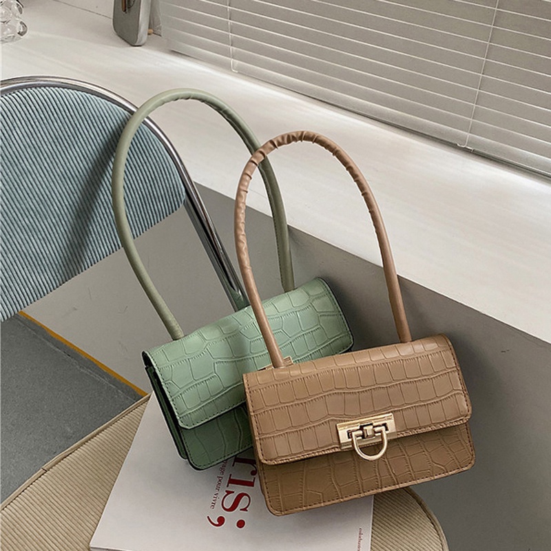 Túi IELGY họa tiết đá nhỏ kẹp nách quải vai phong cách Hồng Kông kiểu Pháp cao cấp