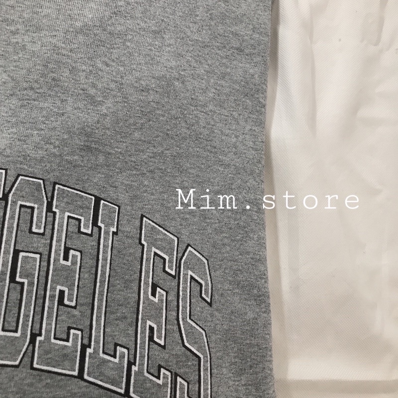 Áo sweater chữ  màu xám ( Mimstore )