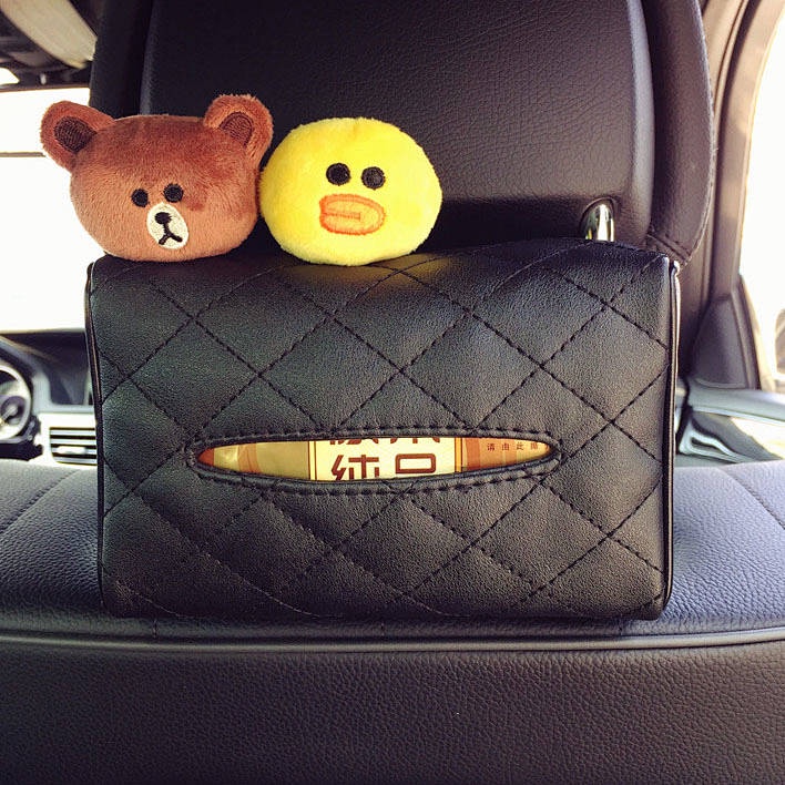 Korean Creative Car Seat Back Sunshade Cute Paper Extraction Box Multi-Functional Hanging Car Fixed Car Tissue Box Auto department store supplies