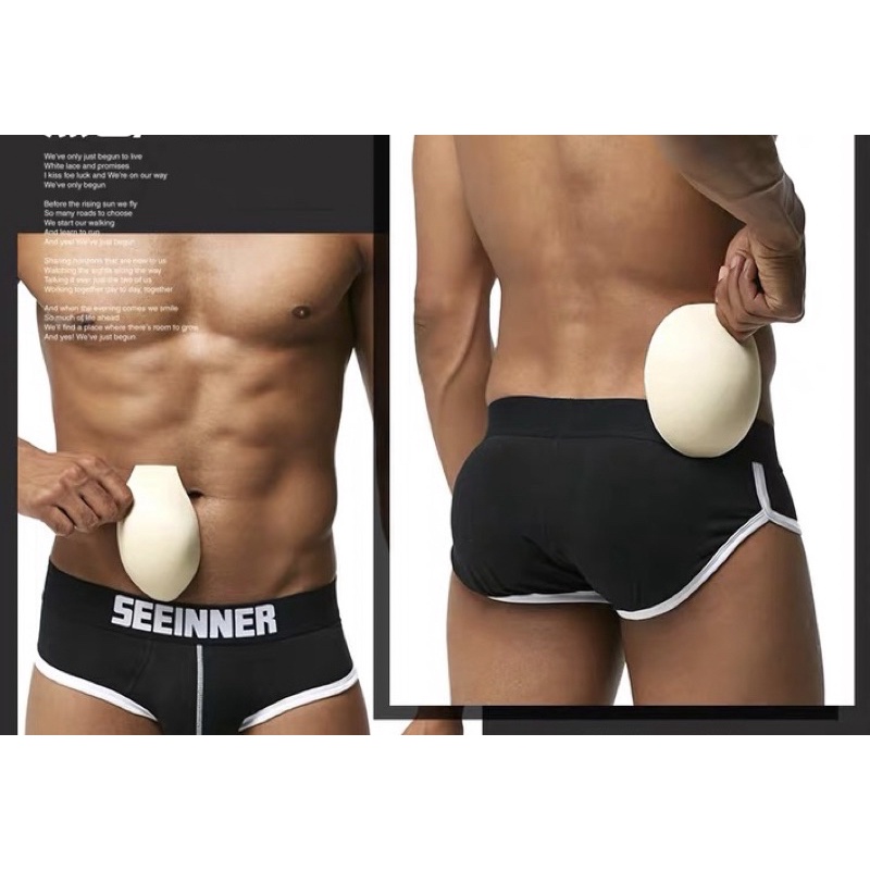 Quần độn mông và CU nam 2in1 quần lót sịp độn Dáng tam giác - hàng chính hãng SEEINNER - Sịp lót độn mông và ciu QDMS3