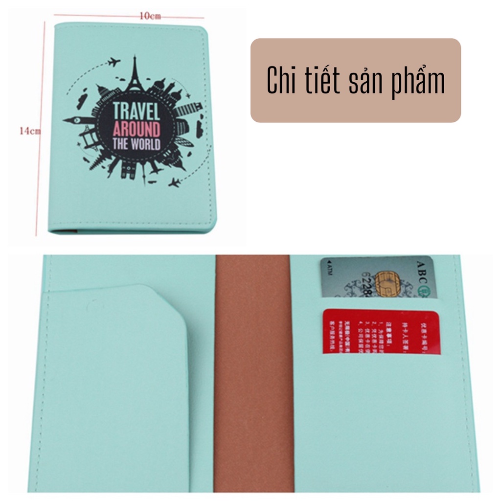 Vỏ bọc hộ chiếu - Bao Đựng Passport chất liệu da PU cao cấp có ngăn đựng thẻ ngân hàng tiện lợi