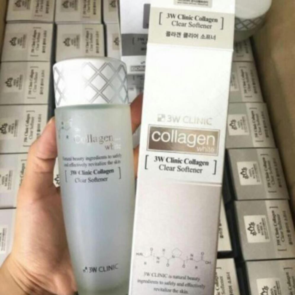 Nước hoa hồng 3W Clinic Collagen White Clear Softener 150ml (Trắng)