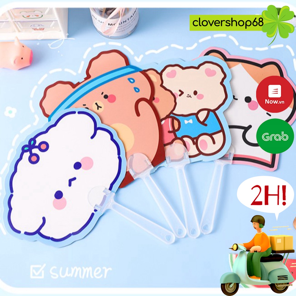 Quạt nhựa cầm tay phong cách Hàn Quốc - Quạt nhựa dễ thương xua tan nắng hè  🍀 Clovershop68 🍀