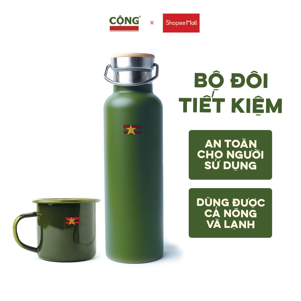 Bình giữ nhiệt và Ca men - Bộ đôi tiết kiệm - Cộng Cà Phê