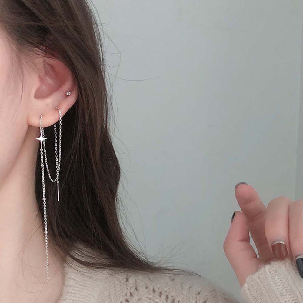 Khuyên tai họa tiết ngôi sao phong cách Hàn Quốc xinh xắn cho nữ