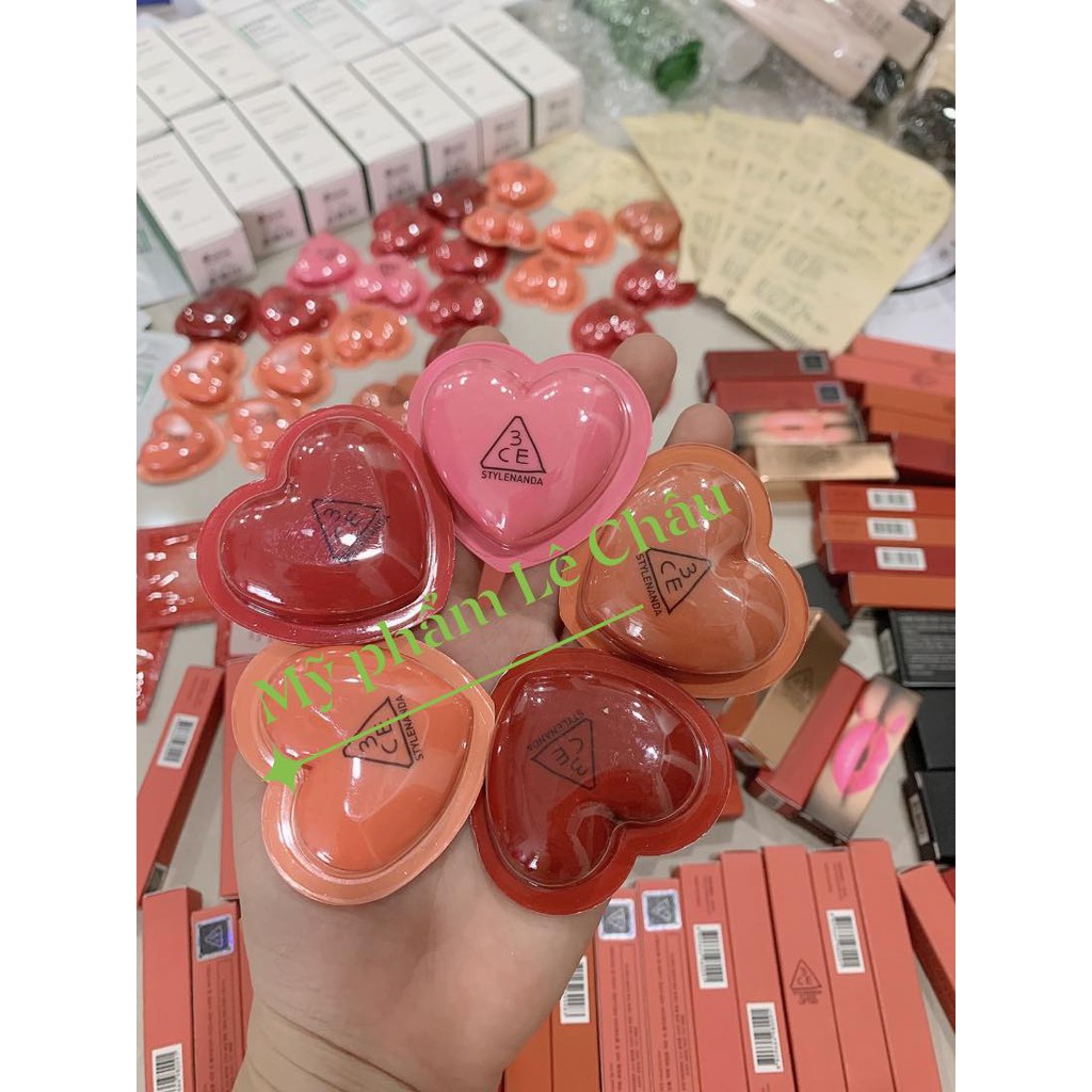 ( Chuẩn bill) Son dưỡng có màu hình trái tim 3CE HEART POT LIP