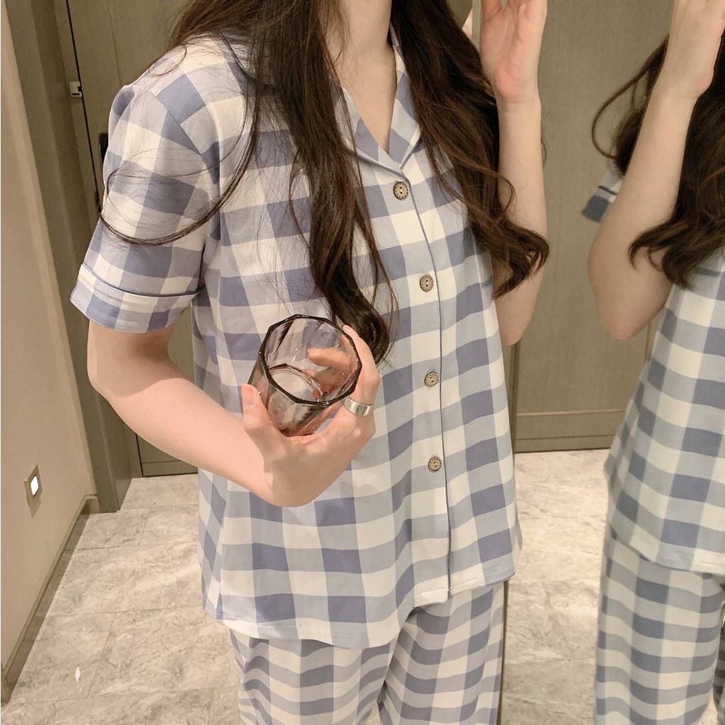 [Ảnh thật] Đồ ngủ pyjamas đồ bộ dài vải thun cao cấp đảm bảo như hình Labeony