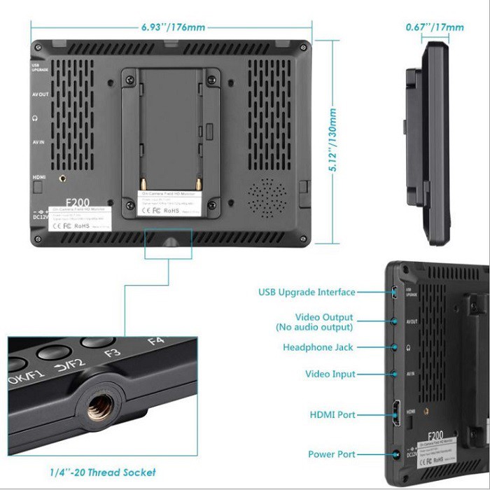 Màn hình Neewer F200 7inch 4K HDMI