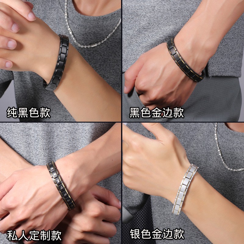 Vòng tay nam châm trị liệu chất liệu thép titanium