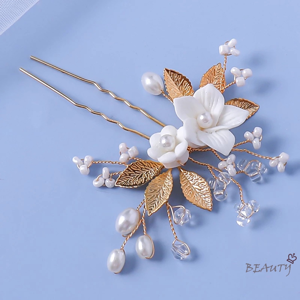 Kẹp Tóc Chữ U Đính Pha Lê Nhiều Màu Sắc Phong Cách Trung Hoa