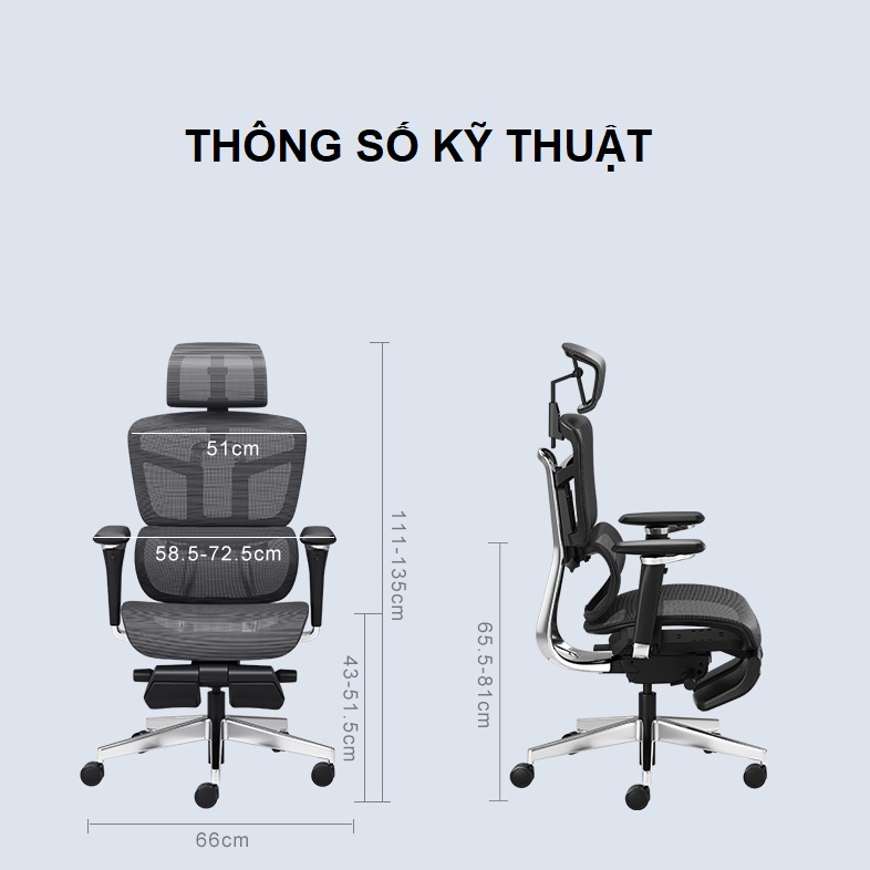 ⚡️HOT⚡️Ghế Văn Phòng Công Thái Học Cao Cấp HBADA Lưng Kép  - Chuẩn Ergonomic - Model S1