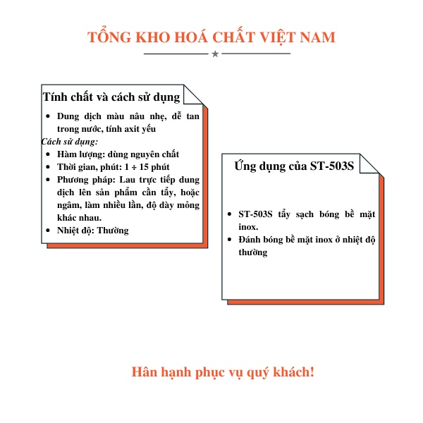 Chế phẩm tẩy kim loại ST-503, 1kg, 5kg, Tổng Kho Hóa Chất Việt Nam