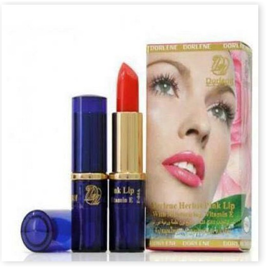 Bộ 2 Son sâm DORLENE HERBAL PINK LIP Thái Lan lên màu đẹp tự nhiên giúp ngăn ngừa thâm môi hiệu quả, giúp môi hồng hào