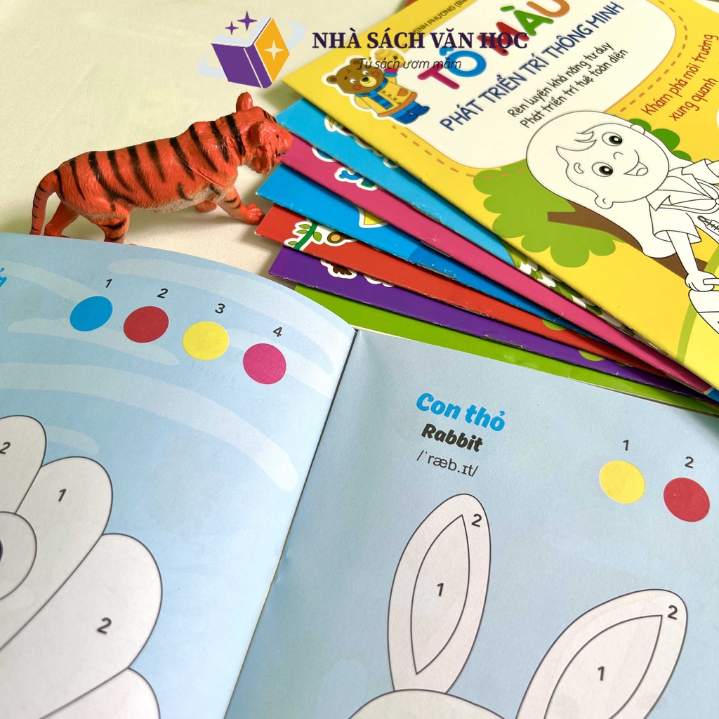 Sách - Tô Màu Phát Triển Trí Thông Minh Cho Bé Từ 2 - 6 Tuổi - 8 Quyển Tô Màu Song Ngữ Anh Việt