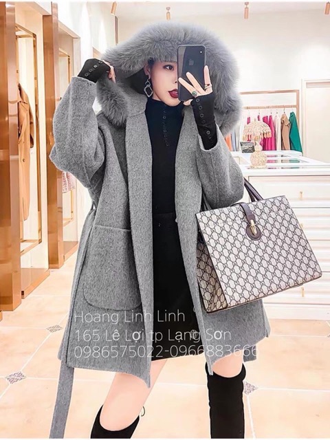 ÁO LEN DẠ VNXK MŨ LÔNG DÁNG DÀI